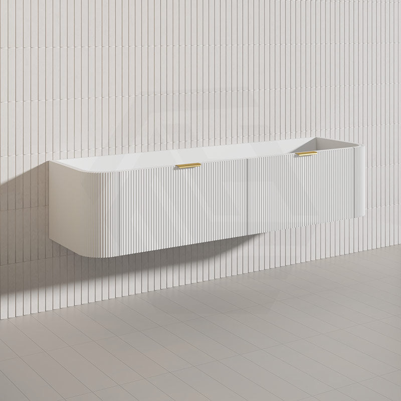 1800mm Lukka Agena Fluted Wood Grain Wall Hung Vanity with Soft Closing Drawers Variant Colour Available