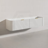 1800mm Lukka Agena Fluted Wood Grain Wall Hung Vanity with Soft Closing Drawers Variant Colour Available