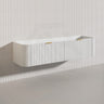 1800mm Lukka Agena Fluted Wood Grain Wall Hung Vanity with Soft Closing Drawers Variant Colour Available