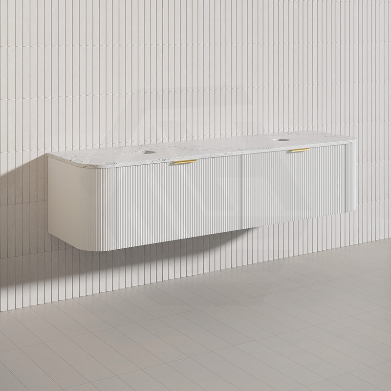 1800mm Lukka Agena Fluted Wood Grain Wall Hung Vanity with Soft Closing Drawers Variant Colour Available