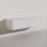 1800mm Lukka Agena Fluted Wood Grain Wall Hung Vanity with Soft Closing Drawers Variant Colour Available