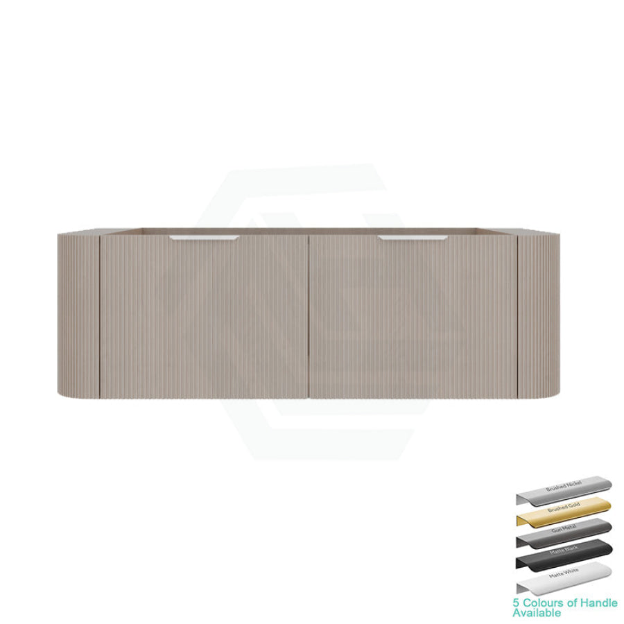 Lukka Agena 600-1800mm Costal Oak Fluted Wood Grain Wall Hung Vanity with Multi-colour handle and with/without Top