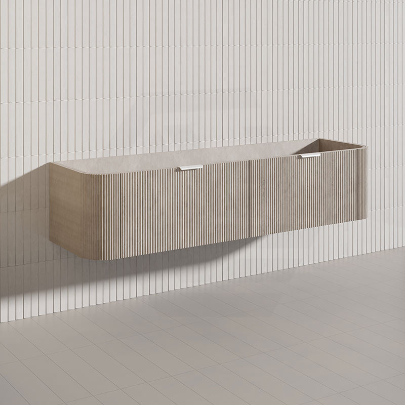 1800mm Lukka Agena Fluted Wood Grain Wall Hung Vanity with Soft Closing Drawers Variant Colour Available