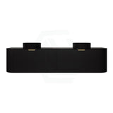 600-1800mm Lukka Agena Matt White/Black Wall Hung Bathroom Fluted PVC Vanity with Soft Closing Drawers Curve Edge