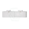 600-1800mm Lukka Agena Matt White/Black Wall Hung Bathroom Fluted PVC Vanity with Soft Closing Drawers Curve Edge