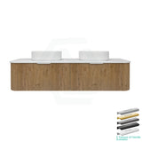 Lukka Agena 600-1800mm Costal Oak Fluted Wood Grain Wall Hung Vanity with Multi-colour handle and with/without Top