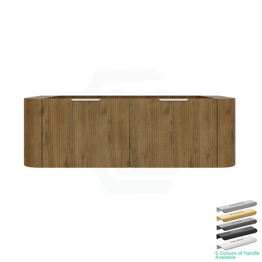 Lukka Agena 600-1800mm Costal Oak Fluted Wood Grain Wall Hung Vanity with Multi-colour handle and with/without Top