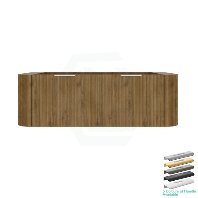 Lukka Agena 600-1800mm Costal Oak Fluted Wood Grain Wall Hung Vanity with Multi-colour handle and with/without Top