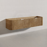 1800mm Lukka Agena Fluted Wood Grain Wall Hung Vanity with Soft Closing Drawers Variant Colour Available