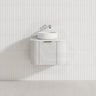 600-1800mm Lukka Agena Matt White/Black Wall Hung Bathroom Fluted PVC Vanity with Soft Closing Drawers Curve Edge
