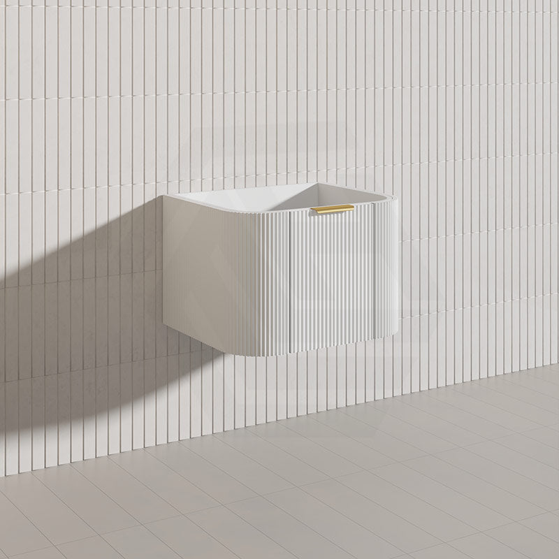 600mm  Lukka Agena Fluted Wall Hung Vanity with Soft Closing Drawers Variant Colour Available