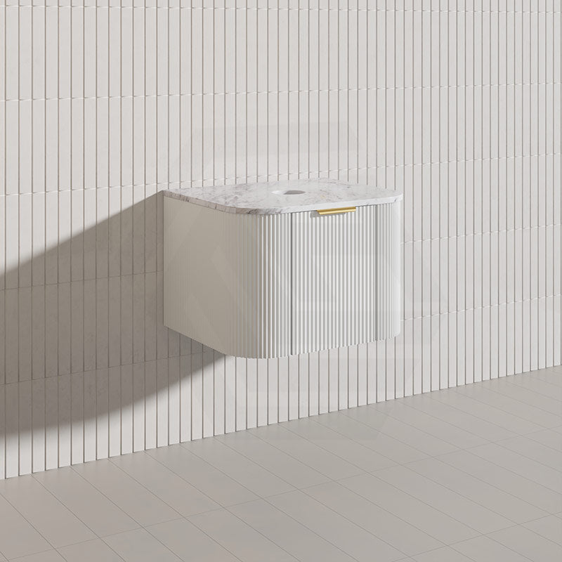 600mm  Lukka Agena Fluted Wall Hung Vanity with Soft Closing Drawers Variant Colour Available