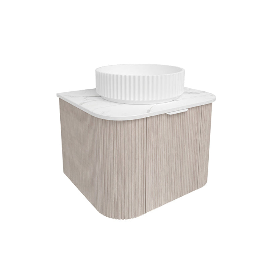 Lukka Agena 600-1800mm Costal Oak Fluted Wood Grain Wall Hung Vanity with Multi-colour handle and with/without Top