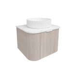 Lukka Agena 600-1800mm Costal Oak Fluted Wood Grain Wall Hung Vanity with Multi-colour handle and with/without Top