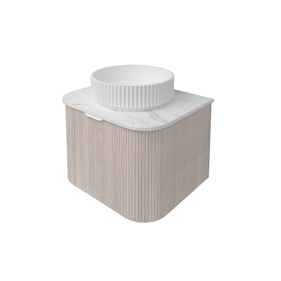 Lukka Agena 600-1800mm Costal Oak Fluted Wood Grain Wall Hung Vanity with Multi-colour handle and with/without Top