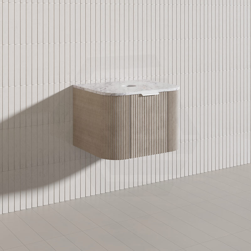 600mm  Lukka Agena Fluted Wall Hung Vanity with Soft Closing Drawers Variant Colour Available