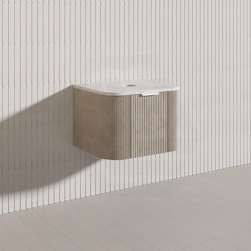 600mm  Lukka Agena Fluted Wall Hung Vanity with Soft Closing Drawers Variant Colour Available