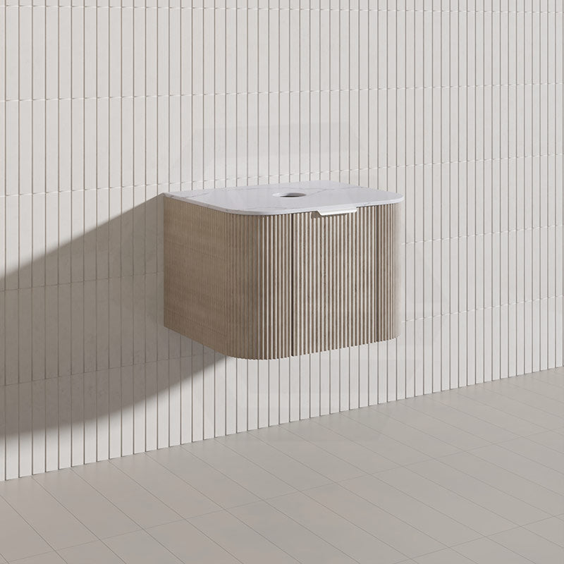 600mm  Lukka Agena Fluted Wall Hung Vanity with Soft Closing Drawers Variant Colour Available