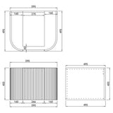 600-1800mm Lukka Agena Matt White/Black Wall Hung Bathroom Fluted PVC Vanity with Soft Closing Drawers Curve Edge