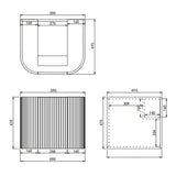 600-1800mm Lukka Agena Matt White/Black Wall Hung Bathroom Fluted PVC Vanity with Soft Closing Drawers Curve Edge