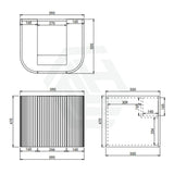 600-1800mm Lukka Agena Matt White/Black Wall Hung Bathroom Fluted PVC Vanity with Soft Closing Drawers Curve Edge