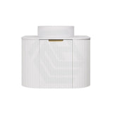600-1800mm Lukka Agena Matt White/Black Wall Hung Bathroom Fluted PVC Vanity with Soft Closing Drawers Curve Edge
