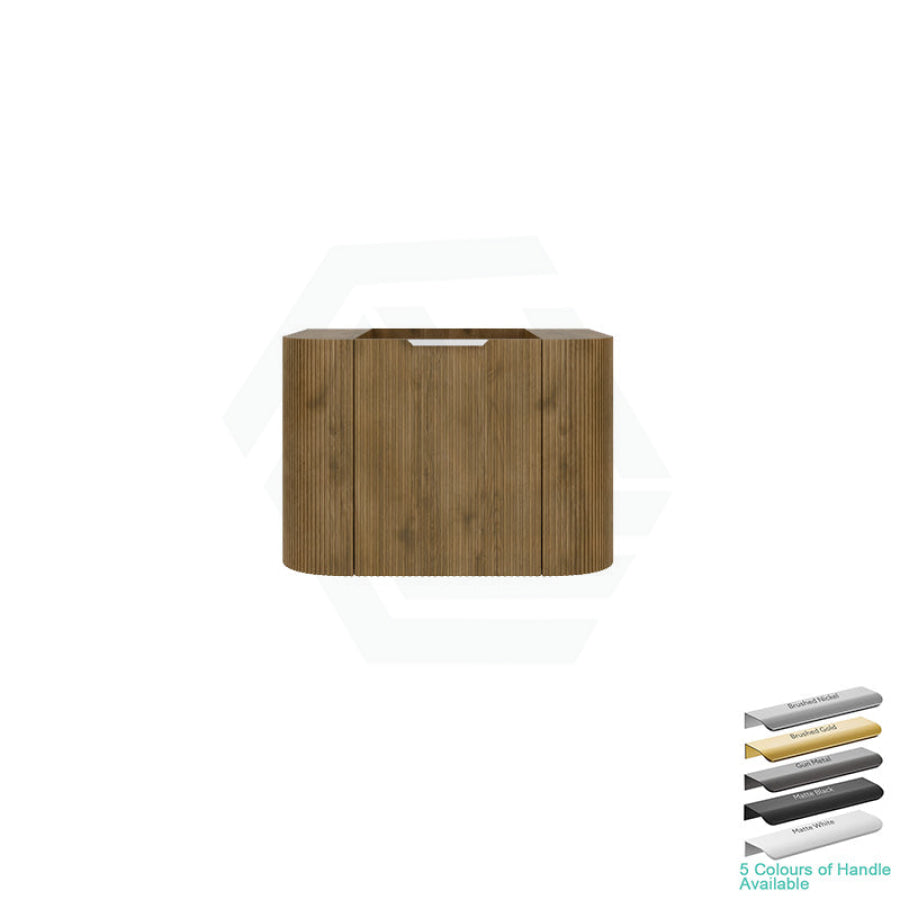 Lukka Agena 600-1800mm Prime Oak Fluted Wood Grain Wall Hung Vanity with Soft Closing Drawers