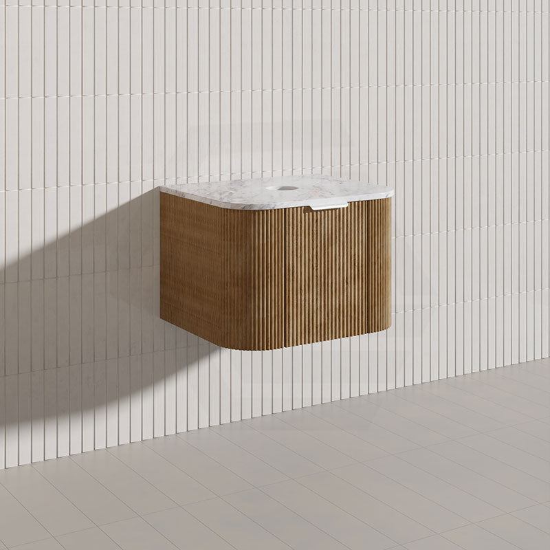 600mm  Lukka Agena Fluted Wall Hung Vanity with Soft Closing Drawers Variant Colour Available