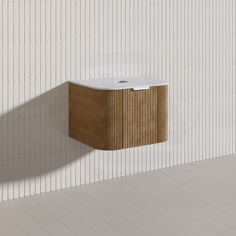 600mm  Lukka Agena Fluted Wall Hung Vanity with Soft Closing Drawers Variant Colour Available
