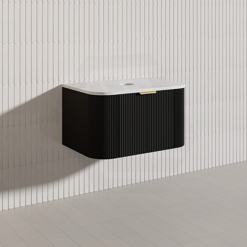 750mm  Lukka Agena Fluted Wall Hung Vanity with Soft Closing Drawers Variant Colour Available