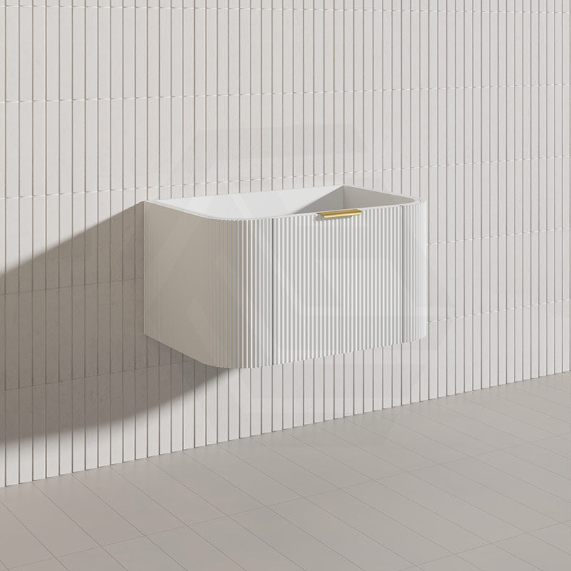 750mm  Lukka Agena Fluted Wall Hung Vanity with Soft Closing Drawers Variant Colour Available
