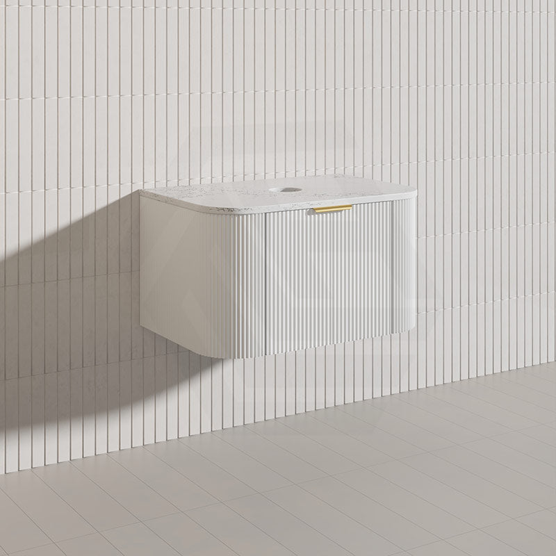 750mm  Lukka Agena Fluted Wall Hung Vanity with Soft Closing Drawers Variant Colour Available