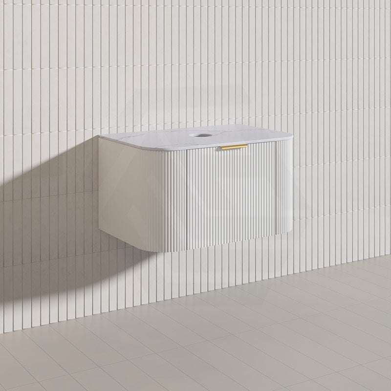 750mm  Lukka Agena Fluted Wall Hung Vanity with Soft Closing Drawers Variant Colour Available