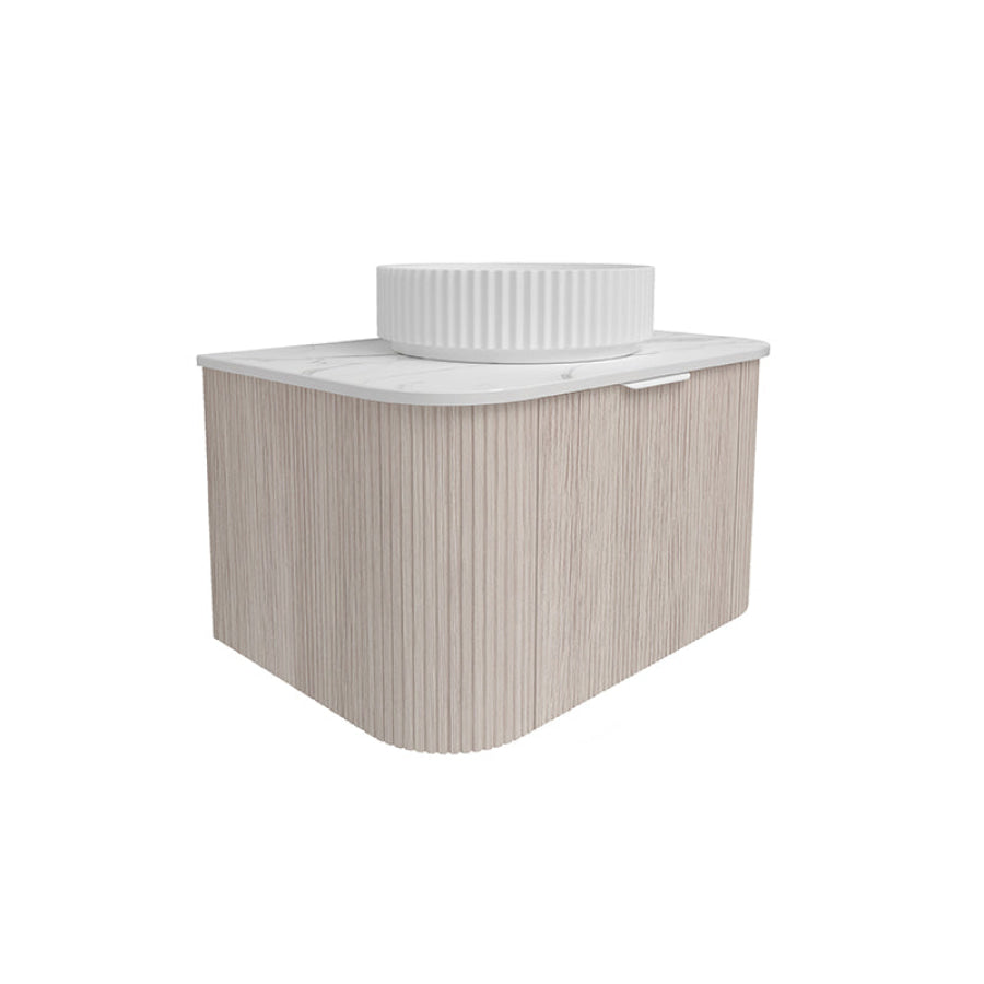 Lukka Agena 600-1800mm Costal Oak Fluted Wood Grain Wall Hung Vanity with Multi-colour handle and with/without Top