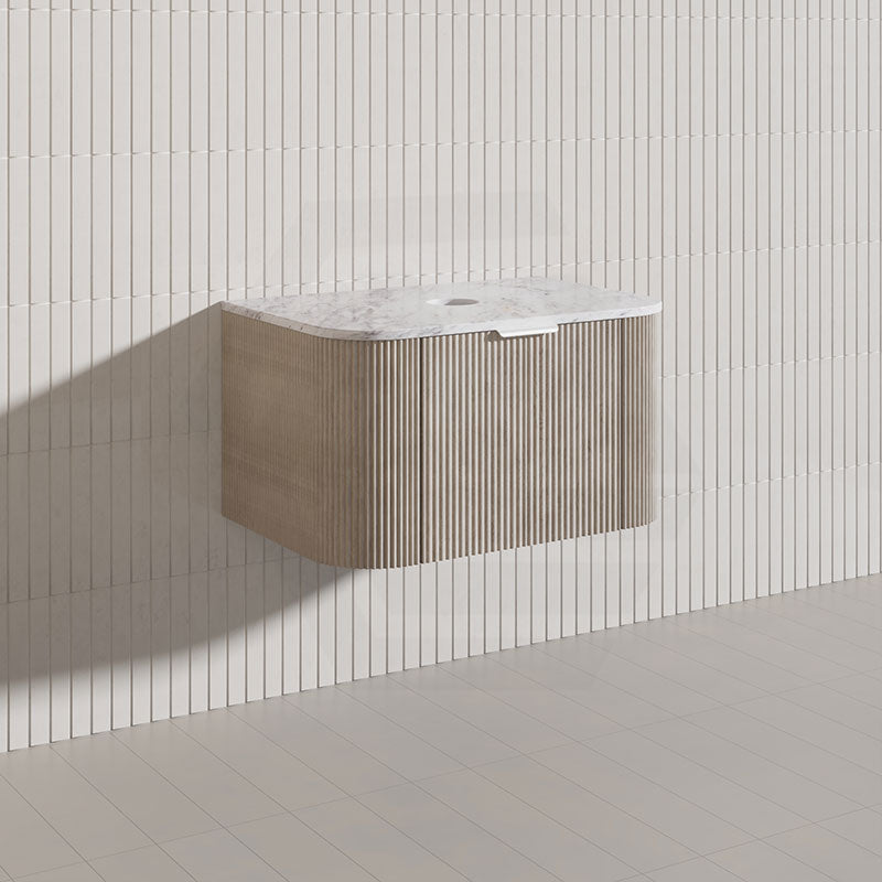 750mm  Lukka Agena Fluted Wall Hung Vanity with Soft Closing Drawers Variant Colour Available