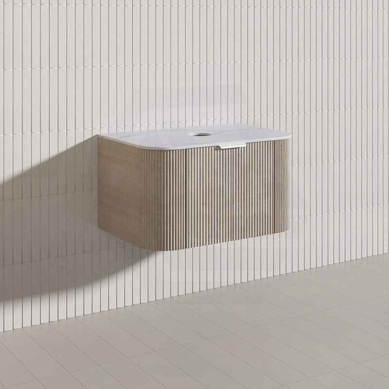 750mm  Lukka Agena Fluted Wall Hung Vanity with Soft Closing Drawers Variant Colour Available