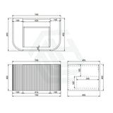 600-1800mm Lukka Agena Matt White/Black Wall Hung Bathroom Fluted PVC Vanity with Soft Closing Drawers Curve Edge