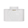 600-1800mm Lukka Agena Matt White/Black Wall Hung Bathroom Fluted PVC Vanity with Soft Closing Drawers Curve Edge