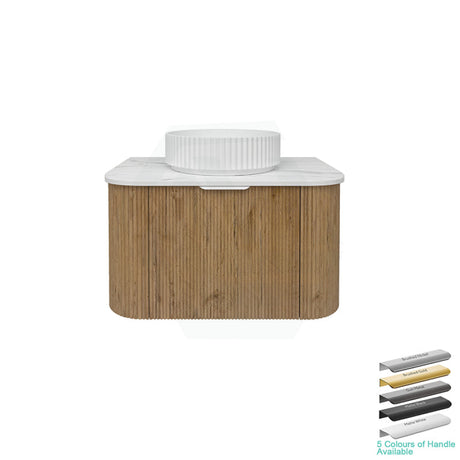 Lukka Agena 600-1800mm Costal Oak Fluted Wood Grain Wall Hung Vanity with Multi-colour handle and with/without Top