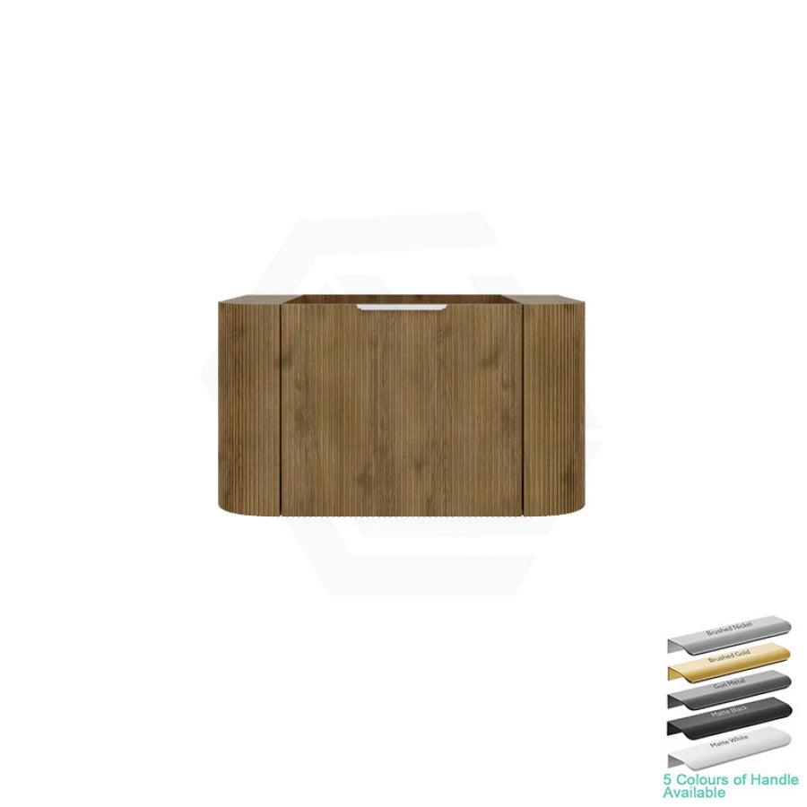Lukka Agena 600-1800mm Costal Oak Fluted Wood Grain Wall Hung Vanity with Multi-colour handle and with/without Top