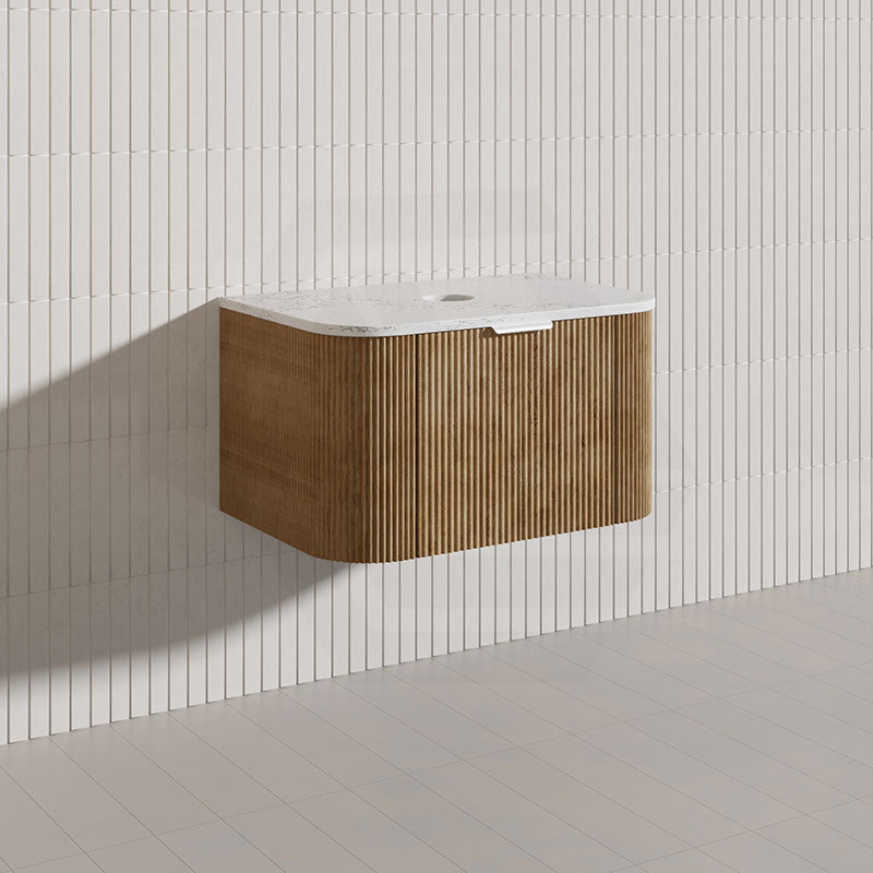 750mm  Lukka Agena Fluted Wall Hung Vanity with Soft Closing Drawers Variant Colour Available