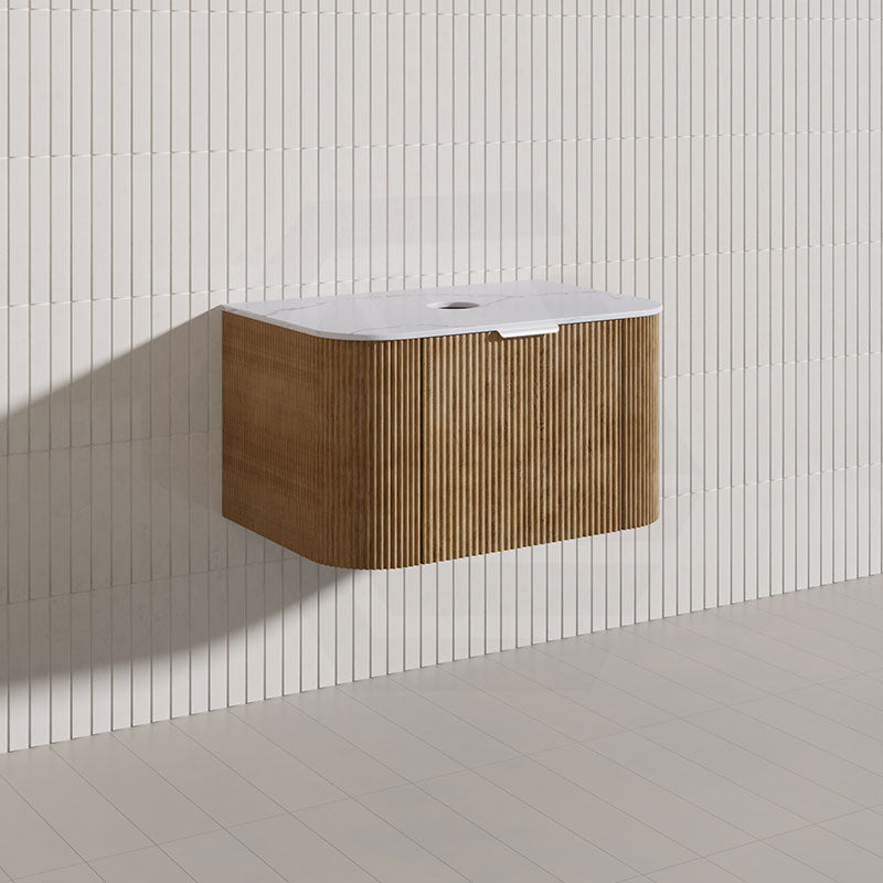 750mm  Lukka Agena Fluted Wall Hung Vanity with Soft Closing Drawers Variant Colour Available