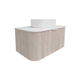 Lukka Agena 600-1800mm Costal Oak Fluted Wood Grain Wall Hung Vanity with Multi-colour handle and with/without Top