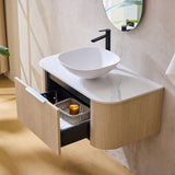 Lukka Agena 600-1800mm Costal Oak Fluted Wood Grain Wall Hung Vanity with Multi-colour handle and with/without Top