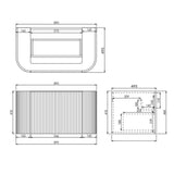 600-1800mm Lukka Agena Matt White/Black Wall Hung Bathroom Fluted PVC Vanity with Soft Closing Drawers Curve Edge