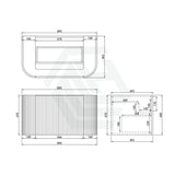600-1800Mm Ceto Avalon Matt White Wall Hung Bathroom Pvc Vanity With Soft Closing Drawers Curve Edge