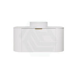 600-1800mm Lukka Agena Matt White/Black Wall Hung Bathroom Fluted PVC Vanity with Soft Closing Drawers Curve Edge