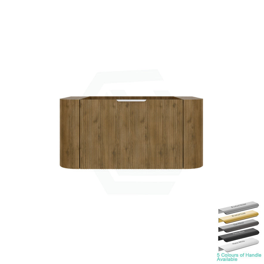 Lukka Agena 600-1800mm Costal Oak Fluted Wood Grain Wall Hung Vanity with Multi-colour handle and with/without Top