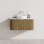 Lukka Agena 600-1800mm Prime Oak Fluted Wood Grain Wall Hung Vanity with Soft Closing Drawers