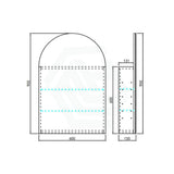 Lukka Allison 600x900x150mm Arch Shaving Cabinet Variant Colour Available